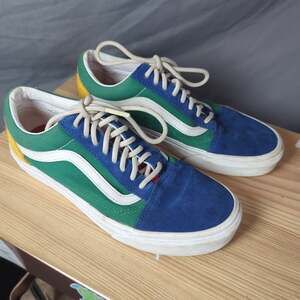 Vans Old Skool Colorblock Sneakers Blue Green Yellow